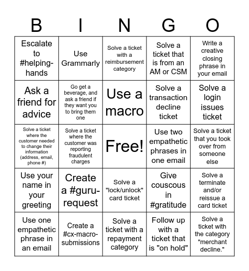 CKO 2025 Bingo Card