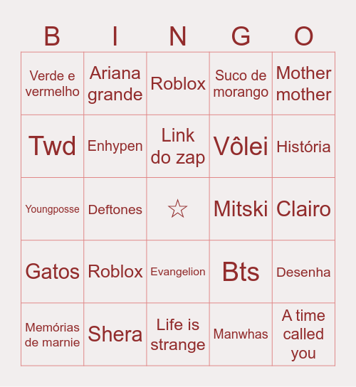 Bingo gay Bingo Card