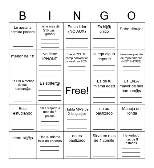 ENCUENTRA ALGUIEN QUE ... Bingo Card