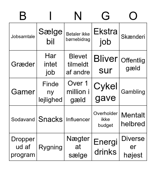 Luksusfælden Bingo Card