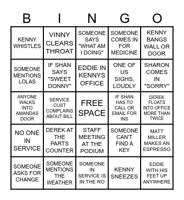 OFFICE BINGO Card