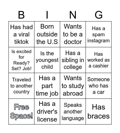 Networking Bingo! Bingo Card