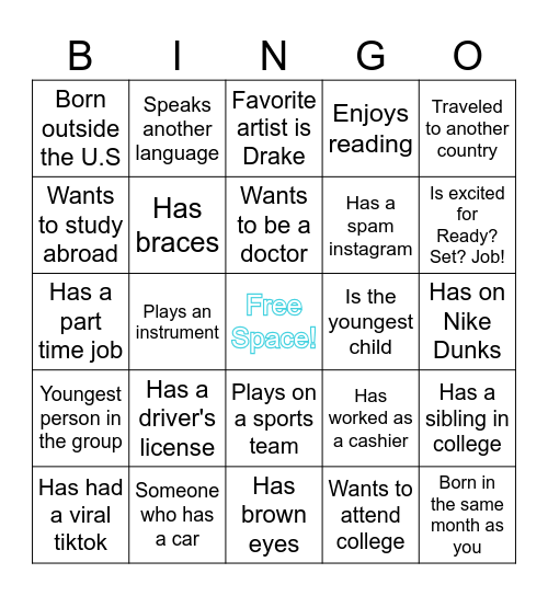 Networking Bingo! Bingo Card