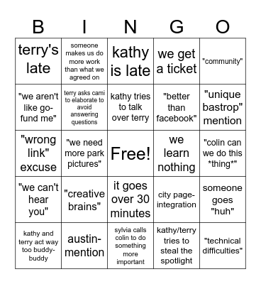 See MY Legassy Bingo Card