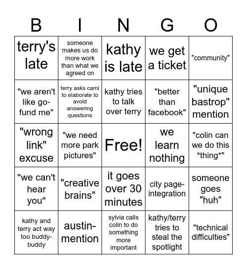 See MY Legassy Bingo Card