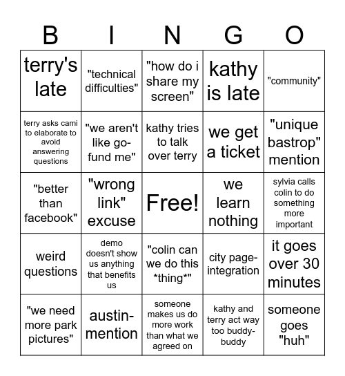 See MY Legassy Bingo Card