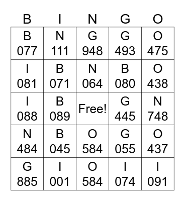 A4/5 SCHOOL BINGO (#3) Bingo Card