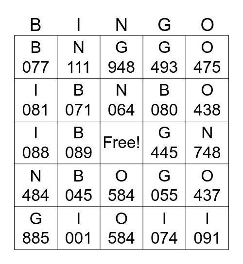 A4/5 SCHOOL BINGO (#3) Bingo Card