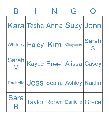 TS Christmas Party Bingo Card