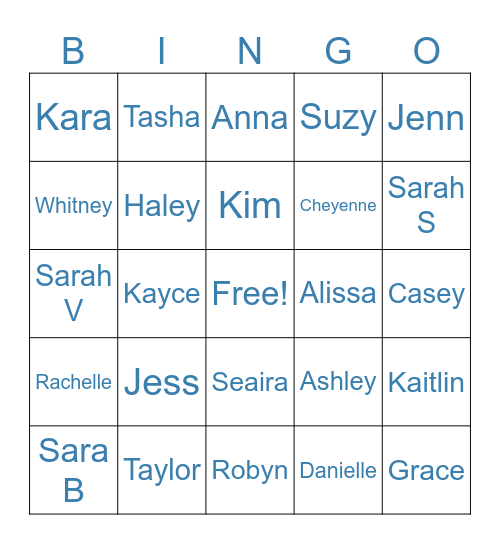 TS Christmas Party Bingo Card