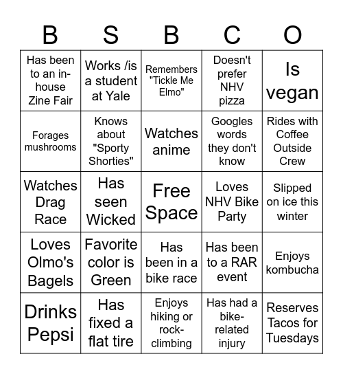 BSBC FIND SOMEONE WHO... Bingo Card