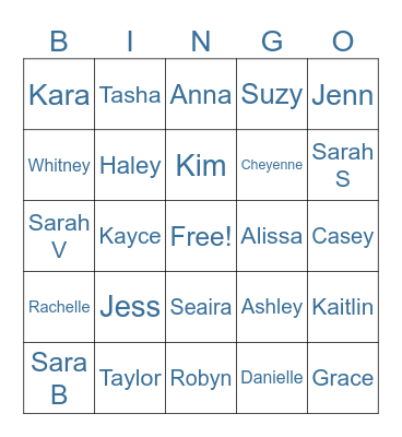 TS Christmas Party Bingo Card