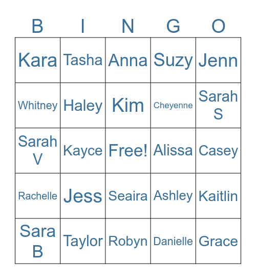 TS Christmas Party Bingo Card