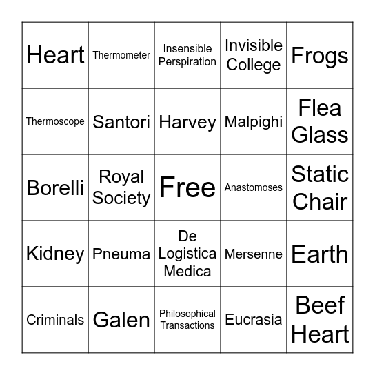 Discoverers Bingo Card