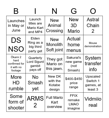 April 2 Bingo Card