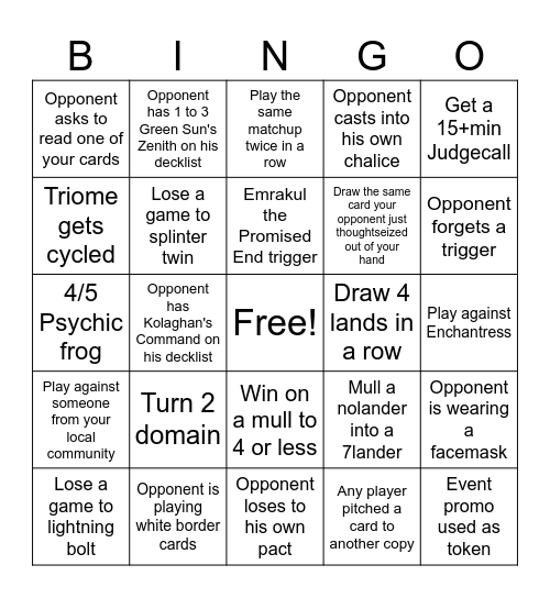 RC BINGO ROUND 8 Bingo Card