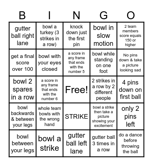 LET'S BOWL! Bingo Card