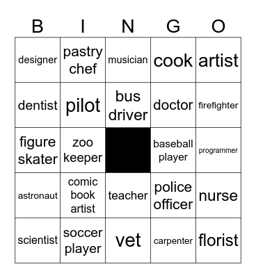 What do you want to be? Bingo Card