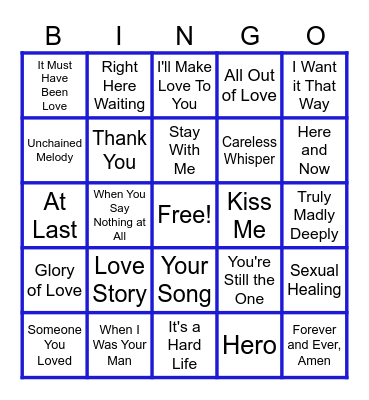 MUSIC BINGO at the Ann Arbor Eagles! Bingo Card