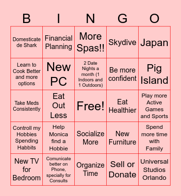 Metas del Año Bingo Card