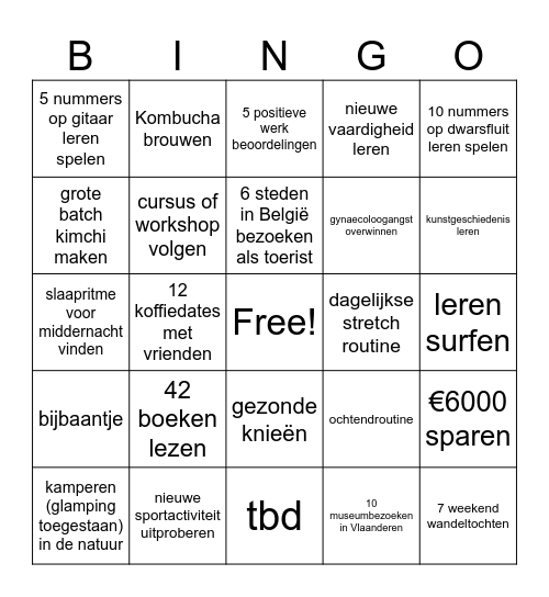 2025 Bingo Card