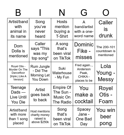Nathan Bingo Card