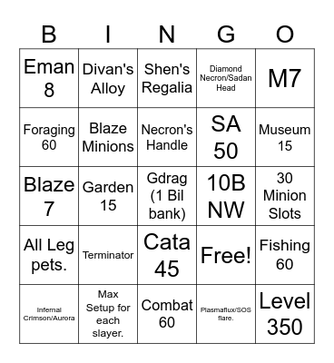Hypixel BINGO Card