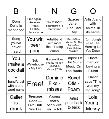 Nathan Bingo Card