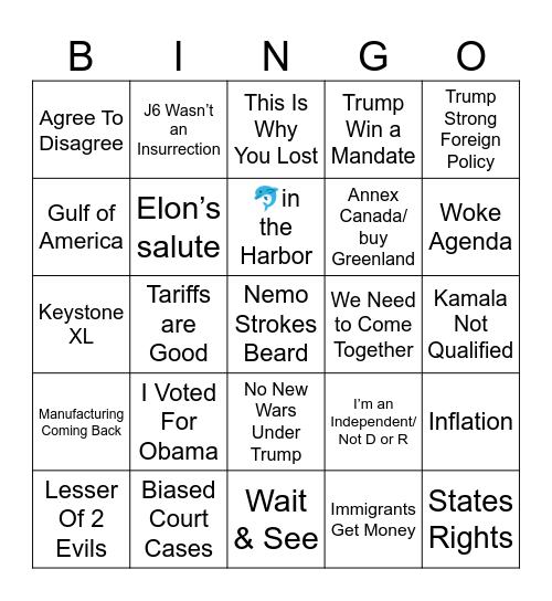 maga made eggs $475 a gallon Bingo Card