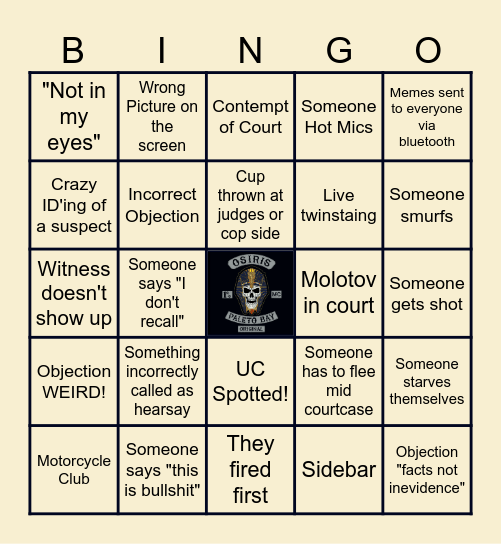 COURT MC Bingo Card