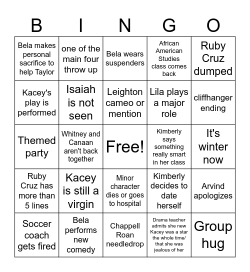 TSLOCG Finale! Bingo Card