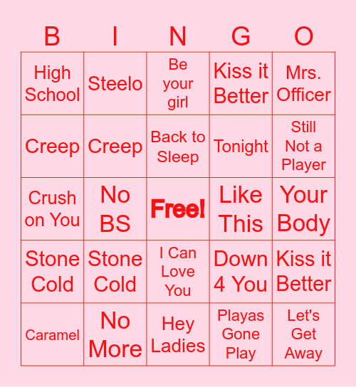 Galentine's Bingo Card