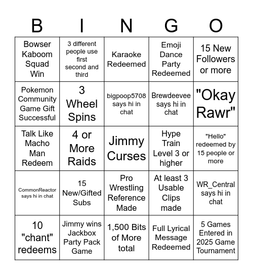 OfficialRPJimmy Birthday Bingo (Each Space adds $4 for March Bingo Giveaway) Bingo Card