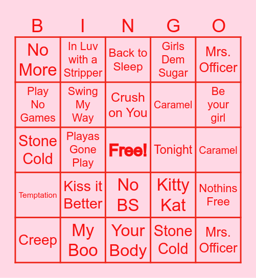 Galentine's Bingo Card