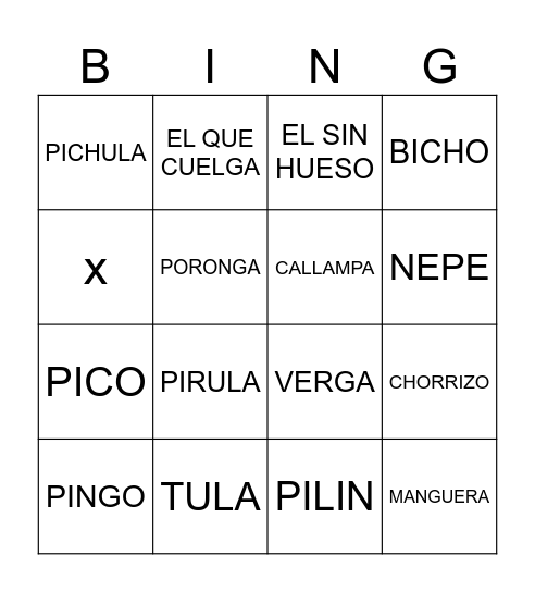 DESPEDIDA DE LA NICO Bingo Card