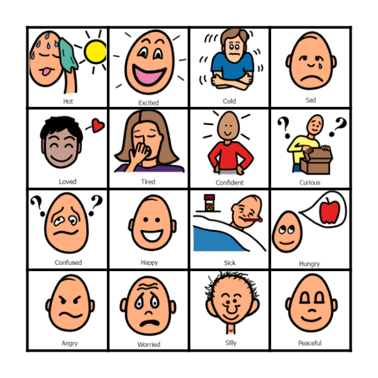 Emotions Bingo Card