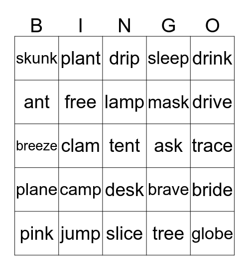 Unit 7~9 Bingo Card