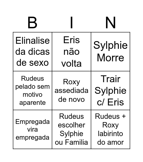 SEASON 2 pt.2 Bingo Card