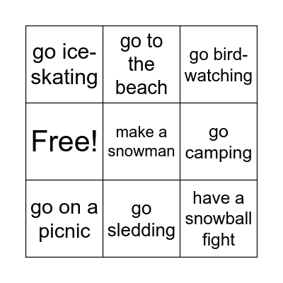 January Week 3 Bingo Card