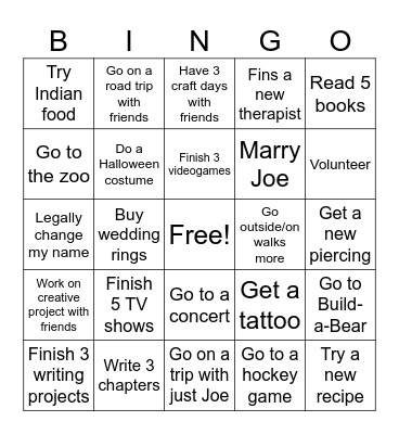 2025 Bingo Card