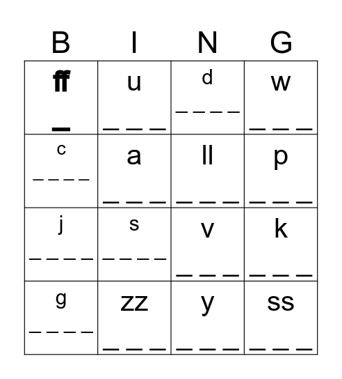 Build a Word Bingo Card