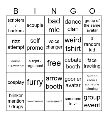 mic up bingo Card
