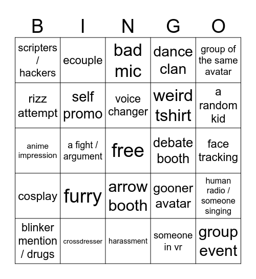 mic up bingo Card