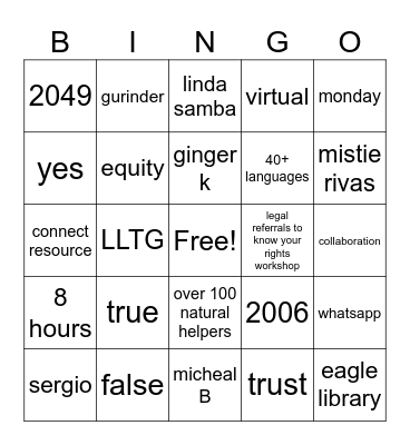IMC Bingo Card