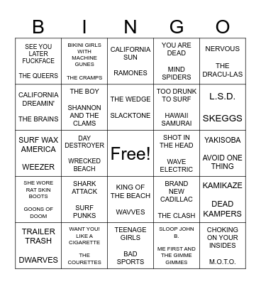 SURF PUNK Bingo Card
