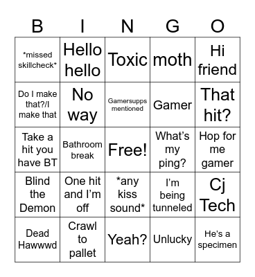Quaddi Bingo Card