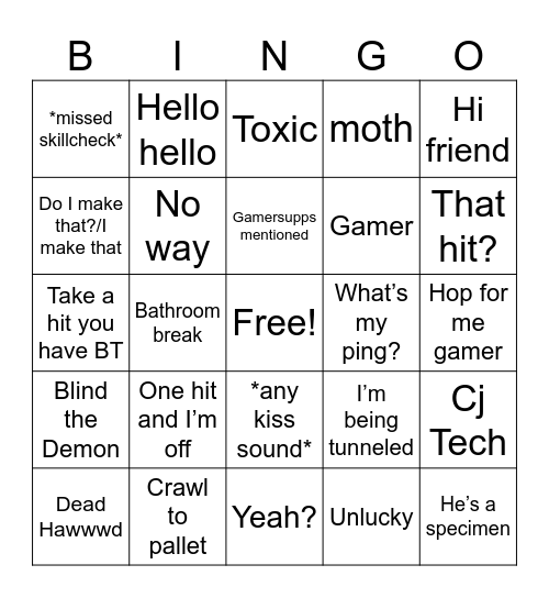 Quaddi Bingo Card