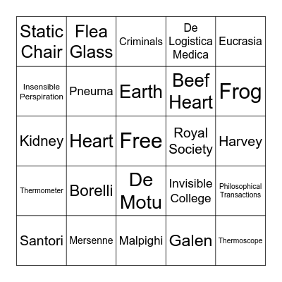 Discoverers Bingo Card