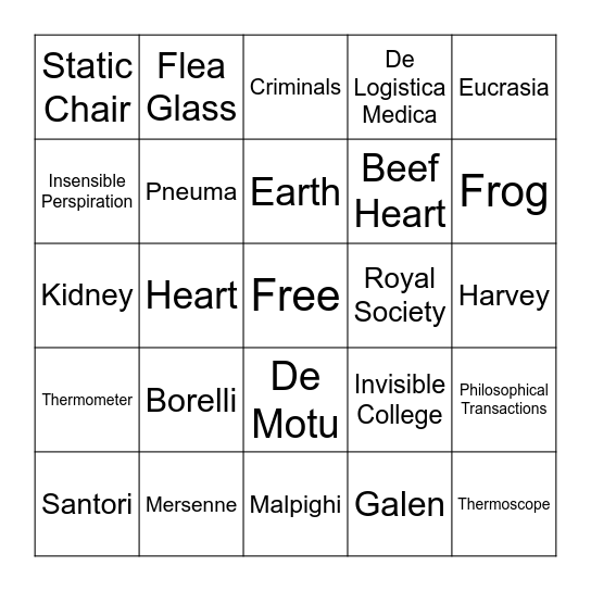 Discoverers Bingo Card