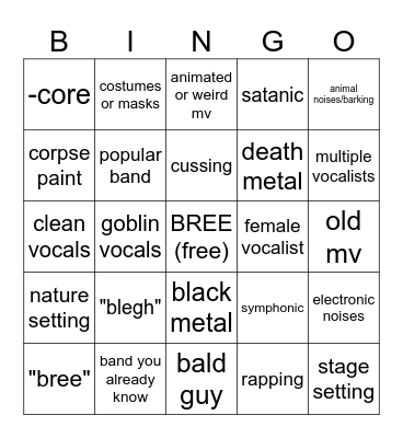 shut up this is for personal use Bingo Card
